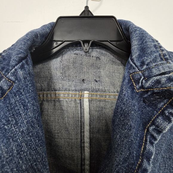 Reserved Jean Jacket Womens Medium Blue Denim Two Button Pockets Cotton - Picture 9 of 15